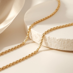 9K <b>Gold</b> Box Chain Necklace Minimalist Fine Jewelry for Women Lightweight Real <b>Gold</b> Chain Elegant Everyday Necklace - Product Image 2