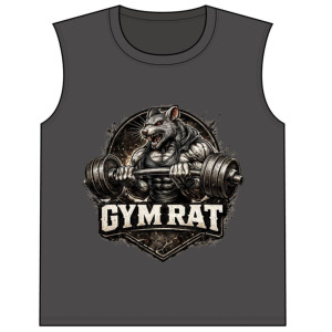 Camiseta sin mangas para hombre Gym Rat Muscle Rat Lifting Barbell, cuello redondo, informal, estampada, para entrenamiento físico en el gimnasio. - Product Image 2