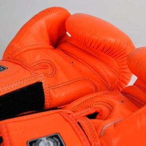 Hot Selling Custom Orange Twin Sanda Boxing Gloves High Quality PU Leather Waterproof Hand Grips Quick Drying for Closure MMA - Product Image 3