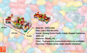 Boîte à bonbons en plastique transparent en forme de bonbon avec couvercle Kwang Hsieh - Product Image 6