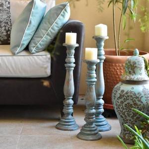 Luxury wooden crafted set of 3 candle holder <b>tea</b> light new - top seller home decor table decor wedding - Product Image 1