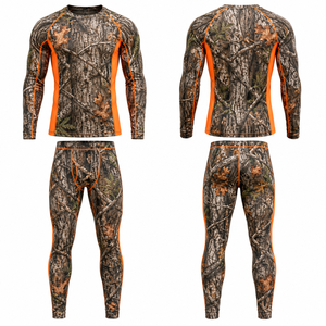 Ensemble chemise et pantalon de chasse camouflage à manches longues pour homme, respirant, anti-humidité, polyester et élasthanne, vêtements décontractés pour l'extérieur, été - Product Image 1