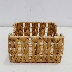 Water Hyacinth Woven Rustic Eco-Friendly <b>Square</b> Storage <b>Basket</b> for Kitchen Home Decor - Product Image 3