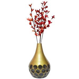 Vase de sol moderne en laiton avec motif nid d'abeille, pièce décorative faite à la main - Product Image 2