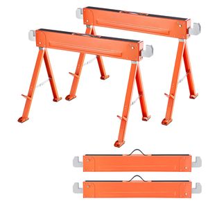 Lot de 2 chevalets pliants tout métal robustes, capacité de charge de 1323 lb, portables, neufs - Product Image 1