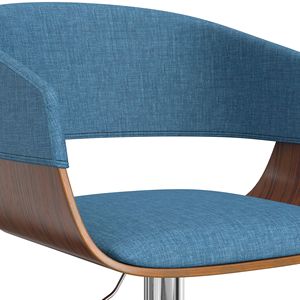 Sgabello da Bar girevole regolabile in blu - Product Image 2