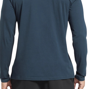 T-shirt à manches longues pour homme, coupe classique, bleu marine, respirant, en coton doux, pour la gym, l'entraînement, le sport, vêtements de sport décontractés - Product Image 6