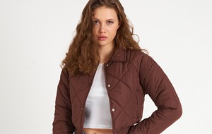<b>Women</b> Quilted Bomber <b>Jacket</b> Warm Full Zip Outerwear Ribbed Collar Long Sleeve Casual Fashion <b>Jacket</b> Soft Lining <b>Lightweight</b> - Product Image 3