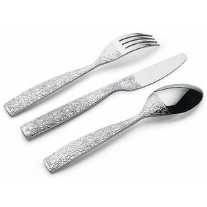 Juego de cubiertos minimalista de acero inoxidable de alta calidad, cuchara, tenedor y cuchillo plateados, 3 piezas, juego de cubiertos único, diseño sólido y duradero - Product Image 6