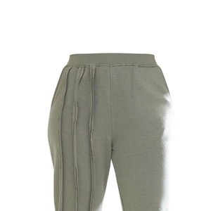Women's Exposed Seam Straight Leg Sweatpants High <b>Waist</b> Casual Lounge Pants Soft Cotton Blend Streetwear <b>Trousers</b> - Product Image 5