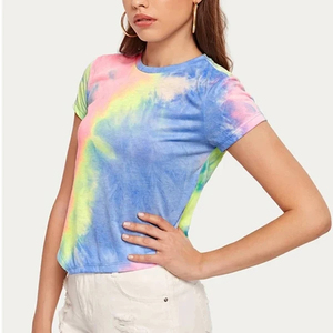 Camiseta Corta Tie Dye para Mujer, Nueva Colección 2026, Mejor Calidad, Precio Económico, Camiseta Corta Tie Dye para Mujer en Venta - Product Image 3