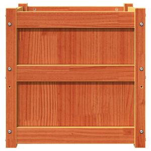 Ensemble de 2 jardinières en bois de pin massif brun ciré, pots à fleurs et jardinières - Product Image 6
