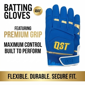 Gants de frappe en cuir synthétique pour jeunes, à doigts entiers - Légers, antidérapants, personnalisables pour l'entraînement et l'utilisation en club de baseball - Product Image 2