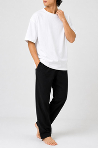 Men's Oversized Plain <b>White</b> Cotton Jersey T-<b>Shirt</b> O-Neck Short Sleeve Casual Solid Color Blank Design - Product Image 6