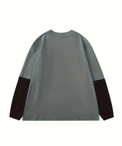 เสื้อยืดโอเวอร์ไซส์ลายกราฟิกสำหรับผู้ชาย แขนยาว สไตล์สตรีทแวร์ พิมพ์ลายการ์ตูน ผ้าฝ้ายลำลอง สไตล์คนเมือง - Product Image 2