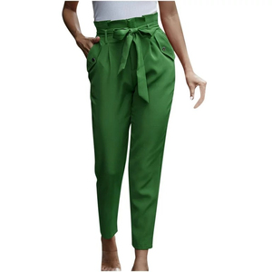 Pantalon décontracté et professionnel pour femme, 100% coton, léger, confortable, respirant, en toile, avec braguette boutonnée, délavage acide, taille mi-haute, haute qualité - Product Image 6