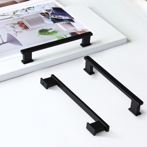 Wholesale Price Modern Matte Black Zinc Alloy Cabinetry Handles Minimalist Rectangle <b>Pulls</b> for Kitchen Bathroom Furniture - Product Image 2