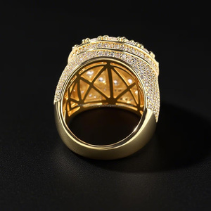 Hip Hop Flower Moissanite Rhodium Plated Cluster <b>Ring</b> in 925 Sterling Silver Wedding Engagement Gift Custom <b>Iced</b> Jewelry for Her - Product Image 4