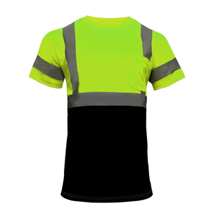 เสื้อยืดนิรภัยสะท้อนแสงแบบระบายอากาศได้ดี รุ่นคัสตอม ปี 2025 แขนสั้น สำหรับงานก่อสร้าง 男女兼用  แบบ Hi Viz - Product Image 1