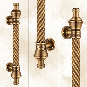 REETA Matte Antique Brass Twisted Main <b>Door</b> & Glass <b>Door</b> <b>Handle</b> Long <b>Pull</b> Bar European Entry <b>Handle</b> - Product Image 2