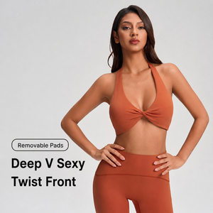 <span class=keywords><strong>Reggiseno</strong></span> sportivo da donna con scollo a V profondo, allacciatura all'americana, <span class=keywords><strong>schiena</strong></span> <span class=keywords><strong>scoperta</strong></span>, supporto elevato, imbottito, traspirante, in nylon ed elastan, <span class=keywords><strong>per</strong></span> yoga, allenamento, fitness e palestra - Product Image 2