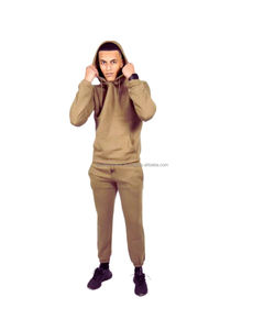 Ensemble pantalon et veste zippée de qualité supérieure Logo personnalisé Jogger pour hommes Vêtements de fitness à capuche Vêtements de sport d'hiver 2 pièces Survêtements - Product Image 2