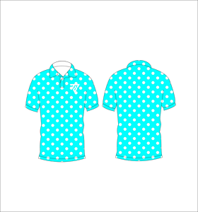 Custom Sublimation <b>Polo</b> Shirt Teal <b>White</b> Polka Dot Pattern Breathable Sports Golf <b>Polo</b> Shirt for Men - Product Image 6