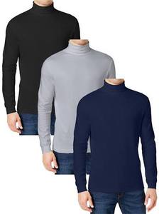 <b>Men's</b> <b>Turtleneck</b> Long Sleeve Knitted Sweater Solid Color Slim Fit Casual Top 180g Blank Design - Product Image 6