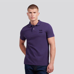 Camiseta Polo de Manga Corta para Hombre, 100% Algodón, Transpirable, Diseño Sólido Informal, Tallas Grandes, Logotipo Bordado - Product Image 1