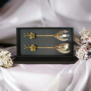 Ensemble de service à salade moderne en acier inoxydable poli miroir, écologique, pour la restauration, cuillère, fourchette, ustensiles de service, vaisselle - Prix de gros - Product Image 2