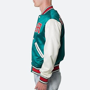 Wholesale High Quality Waterproof Spring Nylon Flight Satin <b>Jacket</b> for Men Custom Logo Plus Size Satin Varsity <b>Jackets</b> for Men - Product Image 4