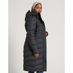 Veste longue matelassée noire personnalisée pour femme, modèle 2026, en duvet, manteau d'hiver chaud, coupe-vent respirant, style urbain vintage, OEM - Product Image 4