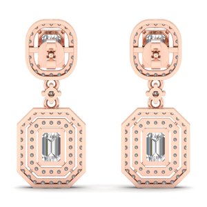 REYES High Quality Emerald Cut 5.3Ct Moissanite Drop Earrings Wholesale Price 925 Sterling Silver Wedding Gift Party Jewelry - Product Image 4