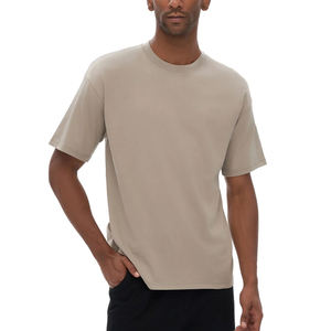 T-shirts à manches courtes 230 g/m² à épaules tombantes, impression sérigraphique personnalisée en relief, coton peigné uni pour hommes - Product Image 5