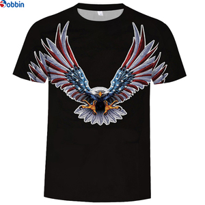 T-shirt pour homme à sublimation, imprimé aigle violet, manches courtes, col rond, coupe décontractée, polyester respirant, tricoté, impression photo - Product Image 3
