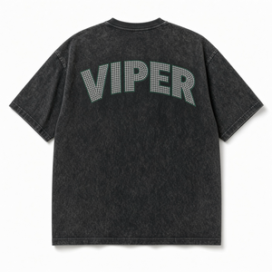 Camiseta Oversize Negra para Hombre con Lavado Ácido, Estampado de Serpiente Verde, Manga Corta, Cuello Redondo, Estilo Urbano - Product Image 3