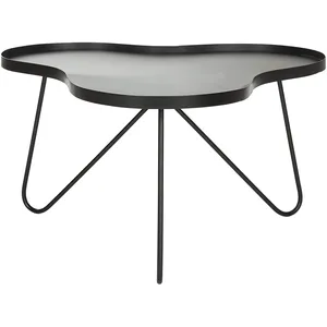 Table basse ronde en métal pour balcon, design compact, mobilier d'intérieur, décoration de luxe, plateau amovible - Product Image 4