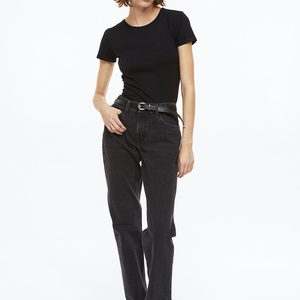 Premium Quality Ladies V Neck Short Sleeve <b>Tees</b> Cotton Polyester <b>Plain</b> <b>White</b> - Product Image 6