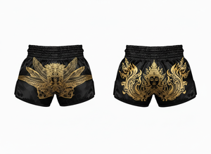 Shorts de Muay Thai personnalisés de haute qualité, imprimés par sublimation, avec nom de marque, coupe ample, pour entraînement de kickboxing - Product Image 5