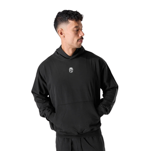 Sudadera con Capucha Negra Clásica para Hombre, Manga Larga, Felpa de Algodón, Sudadera Personalizada con Logotipo, Fabricante OEM al por Mayor - Product Image 5