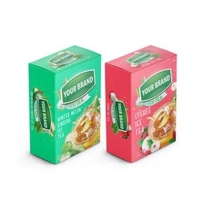 Fabricante de bebidas Té instantáneo Sabor natural Bolsitas de té de burbujas instantáneas Cajas personalizadas con logotipo Embalaje Lychee - Product Image 1