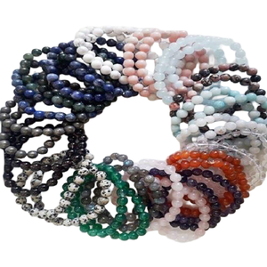 กำไลข้อมือหินคริสตัลธรรมชาติแบบขายส่ง กำไลหินผสมแบบยืดได้ - Product Image 3