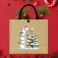 Sacs en toile de coton personnalisés avec logo, sacs en jute et en lin pour les fêtes de Noël, emballage de cadeaux, sacs de magasin