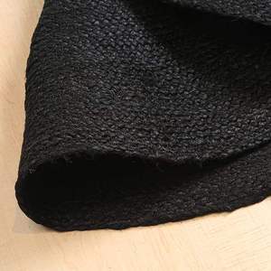 Alfombra Redonda de Yute Hecha a Mano con Fibra Natural, Alfombra Redonda de Tamaño Personalizado, Color Negro - Product Image 3