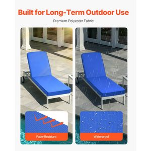 Cuscino Impermeabile e Resistente allo Sbiadimento per Chaise Longue da Esterno 72 x 21 x 3 Pollici, Cuscino per Lettino Prendisole, Cuscini da Esterno - Product Image 4