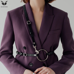 Fully Customized Multiple Buckle Holes Unique Cross-Body Shoulder Strap Handmade Black <b>Leather</b> Body <b>Harness</b> For Wholesale Rate - Product Image 3