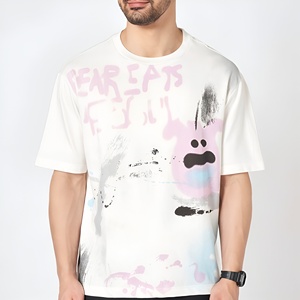 T-shirt surdimensionné personnalisé pour homme en coton 100% lourd 260 g/m² avec impression DTG, style urbain rétro délavé - Product Image 6