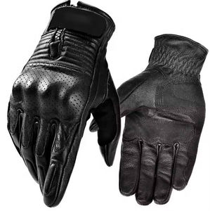 Gants de course en cuir imperméables et coupe-vent personnalisés pour hommes, pour la moto, les sports de plein air, compatibles avec les écrans tactiles - Product Image 4
