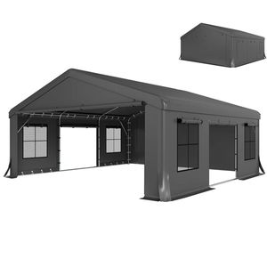 Tenda Grigio Scuro per Auto, Gazebo Parasole per Garage, Tettoie e Carport - Product Image 5
