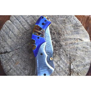 Cuchillo de Bolsillo Burraq OEM Personalizado, Hecho a Mano, de Acero de Damasco, Multifuncional, de 8 Pulgadas, con Hoja Recta, Funda de Cuero, Regalo de Aniversario - Product Image 5